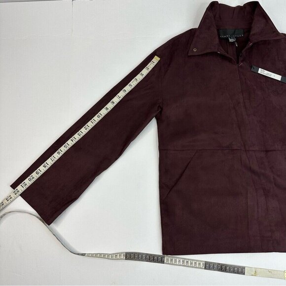 Yansi Fugel Women's NWT Wine Metro Quarter Zip Long Sleeve Microfiber Top S/C41 - Picture 14 of 15